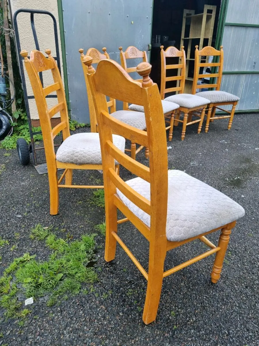 6 solid oak dining chairs - Image 1