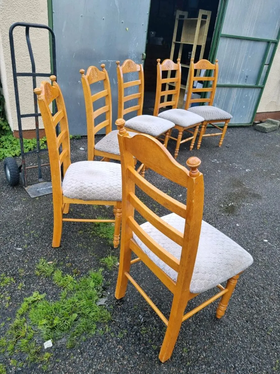 6 solid oak dining chairs - Image 4
