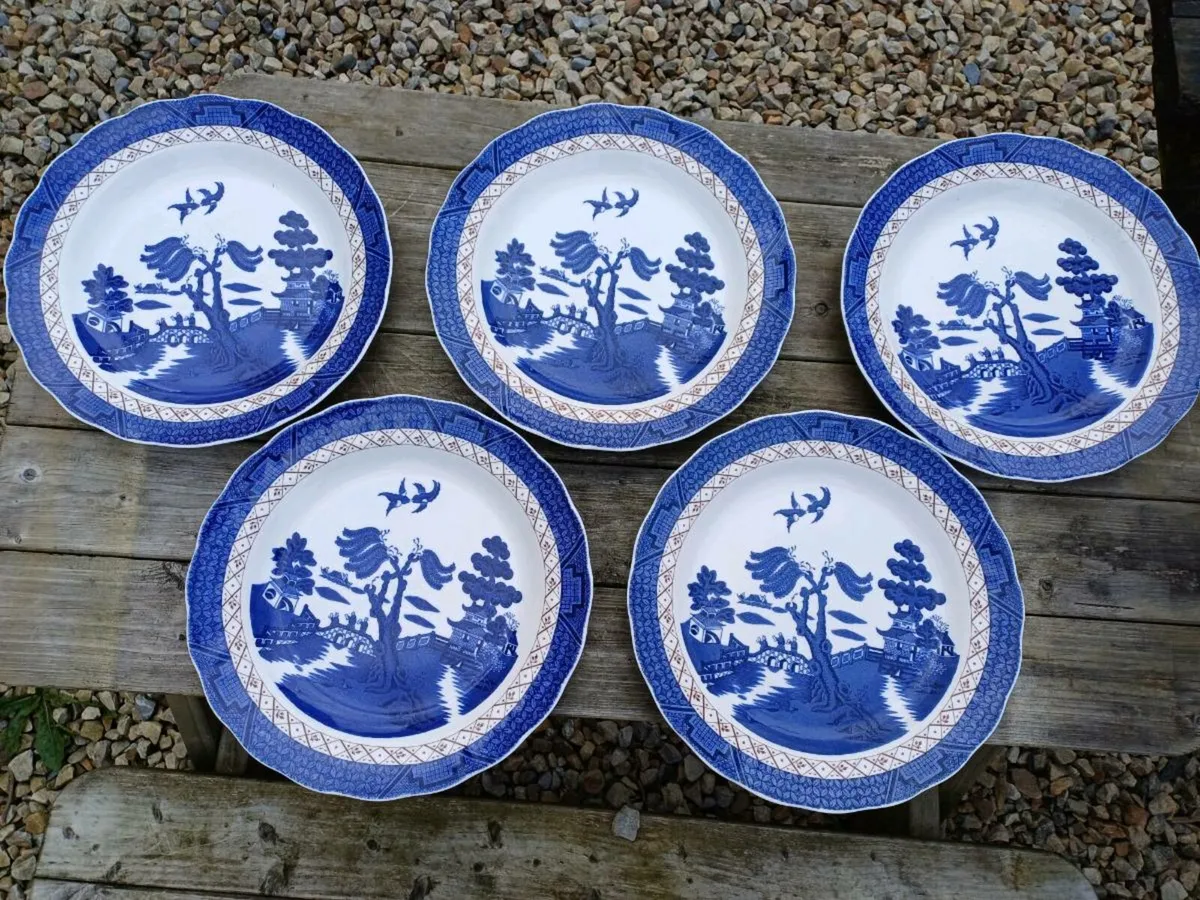 Vintage Royal Doulton Blue Willow Plates - Image 2