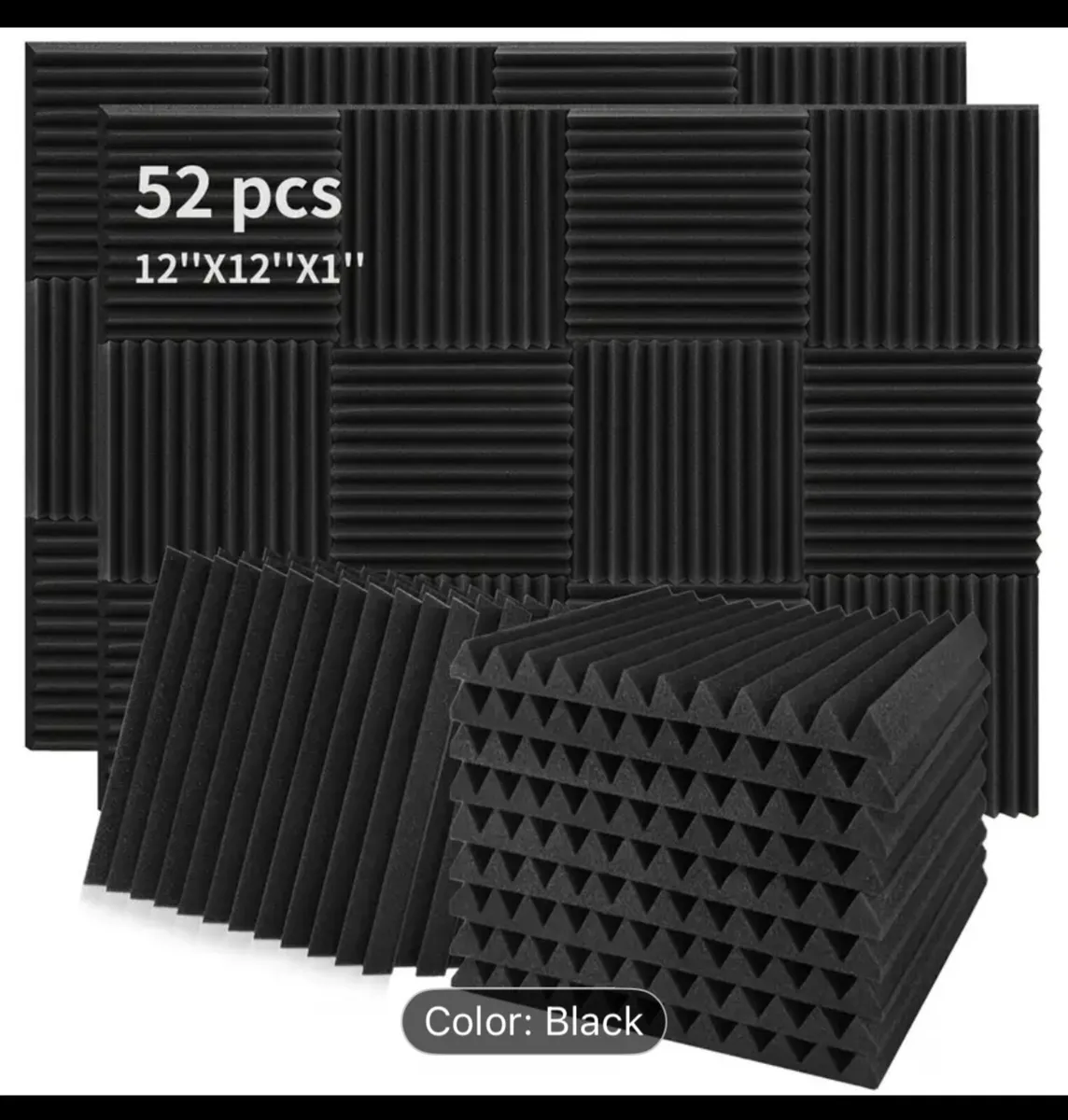 52 Foam Acoustic Soundproof Panels - New - Image 1