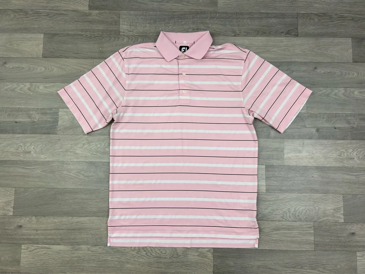 FootJoy FJ Striped Golf Polo Shirt Mens M/L - Image 1