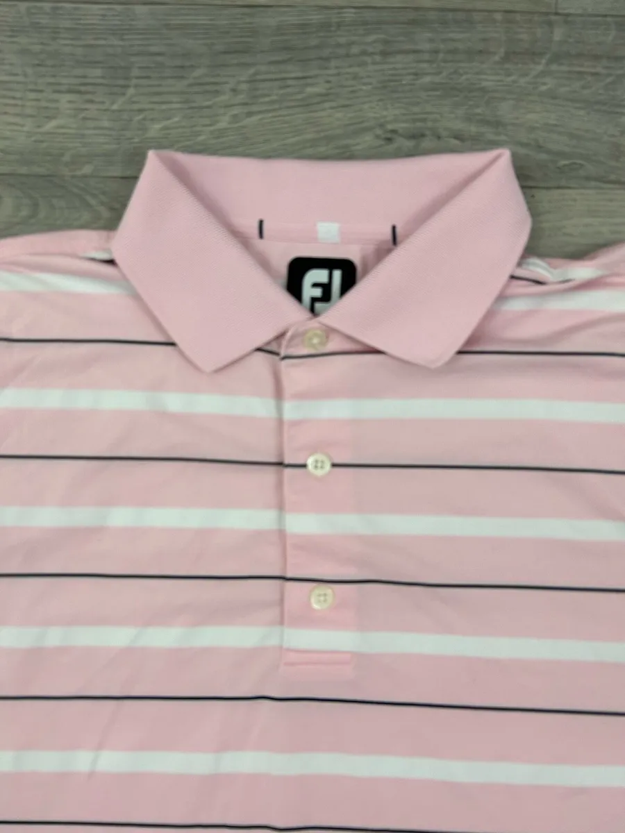 FootJoy FJ Striped Golf Polo Shirt Mens M/L - Image 3