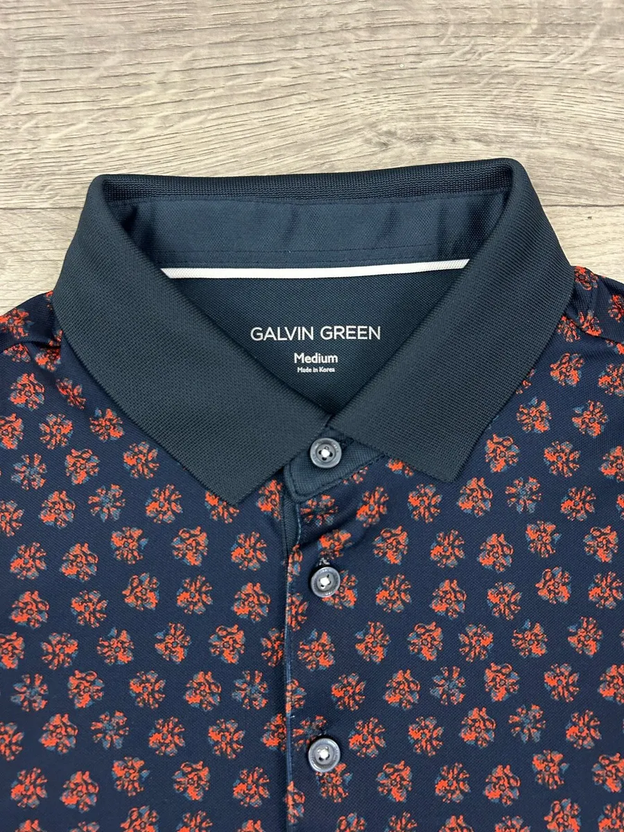 Galvin Green Floral Patterned Golf Polo Shirt M - Image 4