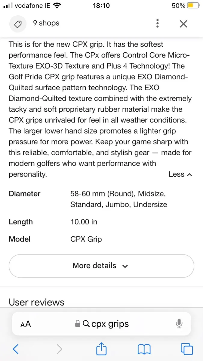 (10) Golf Pride CPX Grips ( Standard ) - Image 4