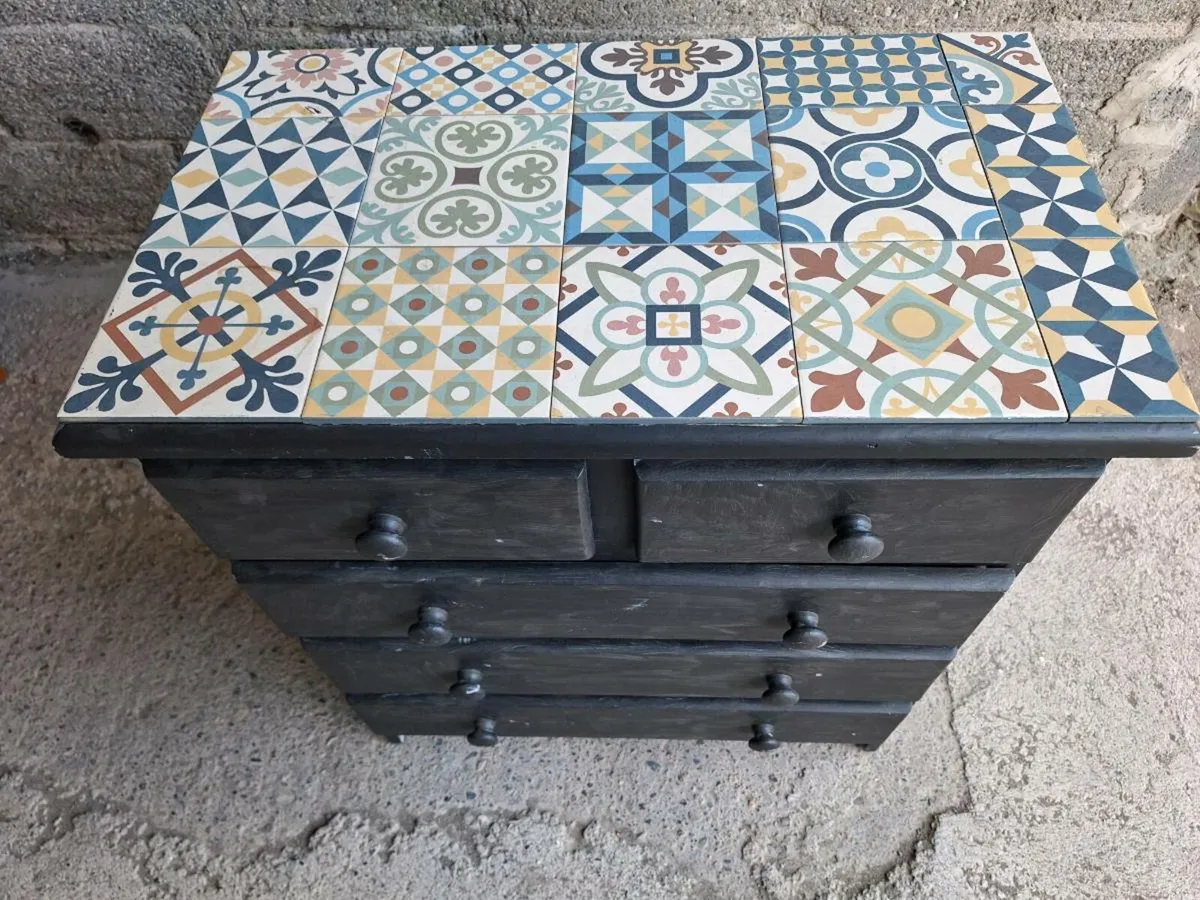 Small upcycled chest of drawers (DELIVERY) - Image 3