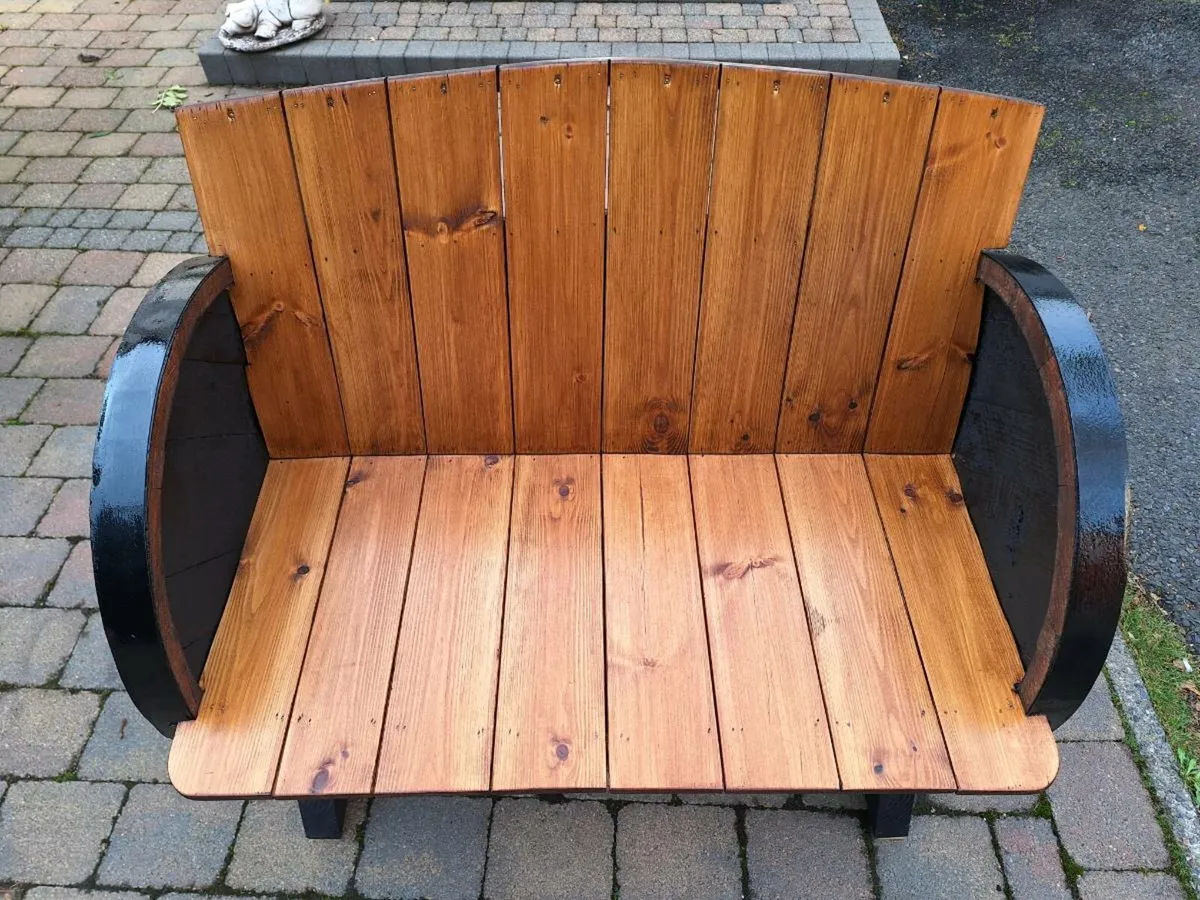 Oak barrel garden seat - Image 4