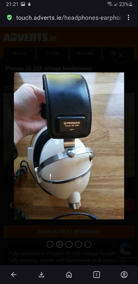 Pioneer Se 255 Vintage Adjustable Headphones - Image 2