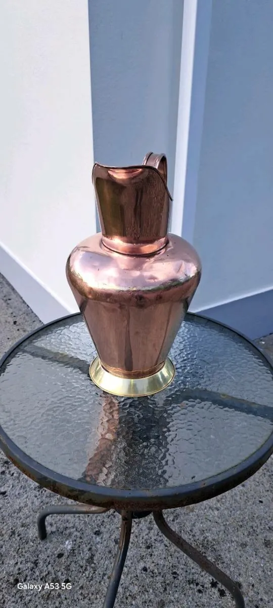 Old large  copper  brass  jug - Image 2