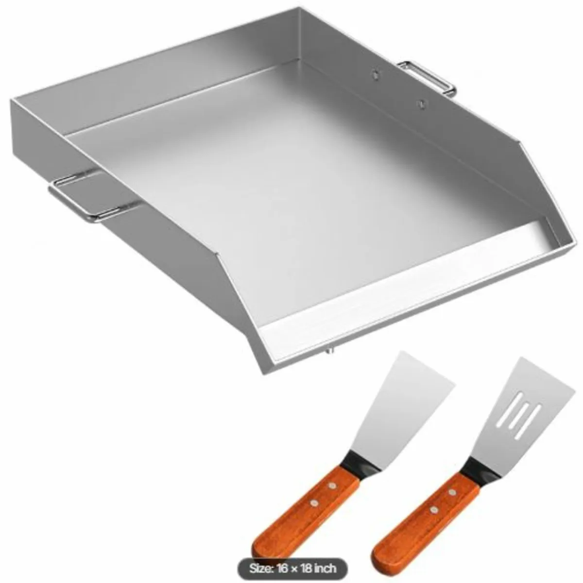 Square Grill Plate 16 x 18 Inch Stainless Steel - Image 1