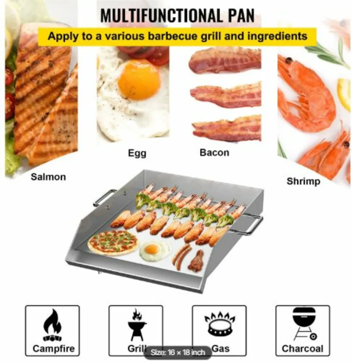 Square Grill Plate 16 x 18 Inch Stainless Steel - Image 4