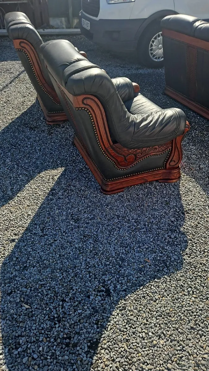 Sofa 3+1+1 real leather - Image 4