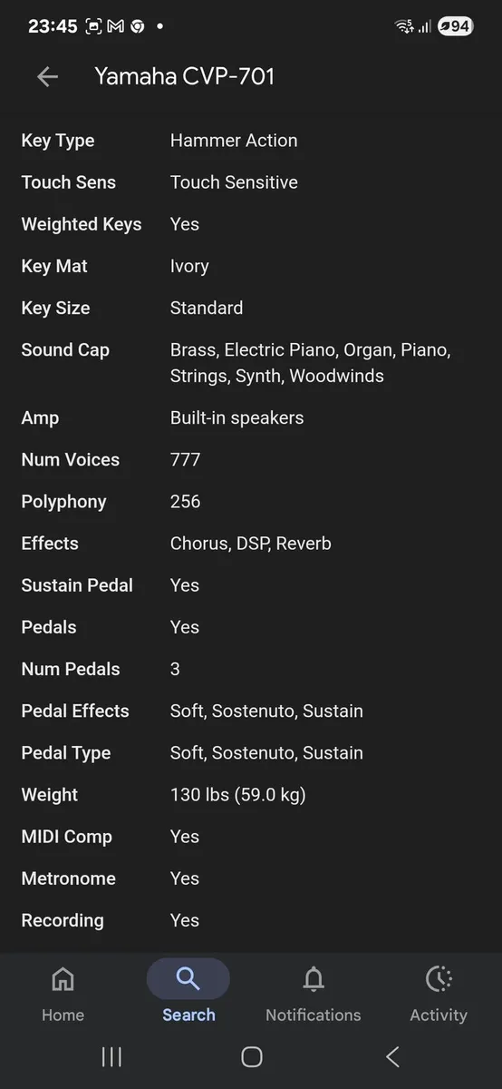 Yamaha Clavinova  CVP 701 - Image 3