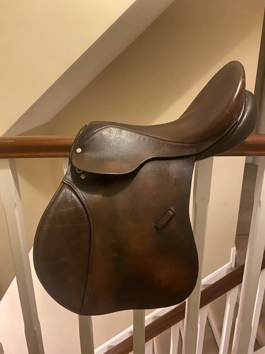 17.5 Berney bros brown leather Jumping  saddle - Image 1