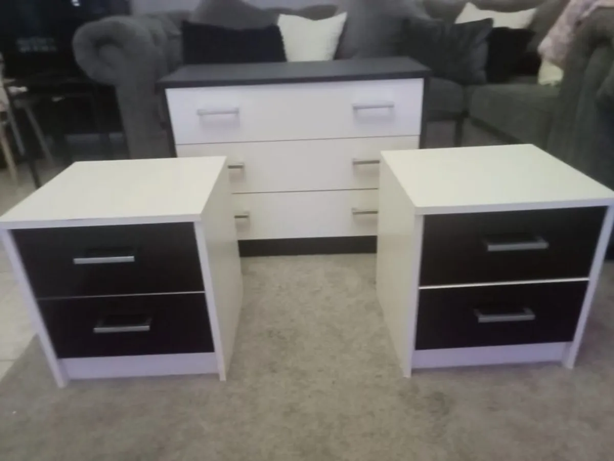 locker and chest of drawers and glass nest of tables - Image 1