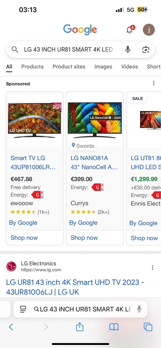 LG 43 INCH UR81 SMART 4K LED - Image 1