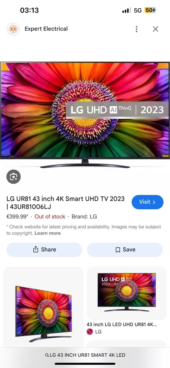 LG 43 INCH UR81 SMART 4K LED - Image 3