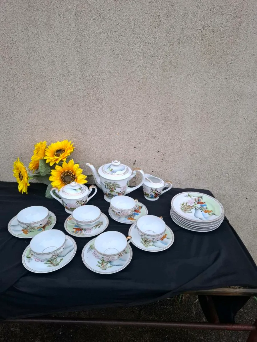 Complete china lithophane tea set postage possible - Image 1