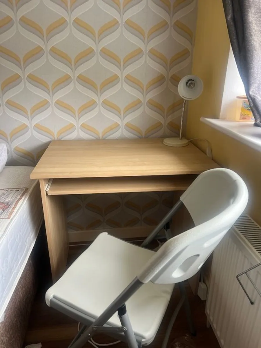 Desk & velvet storage chair - Image 3