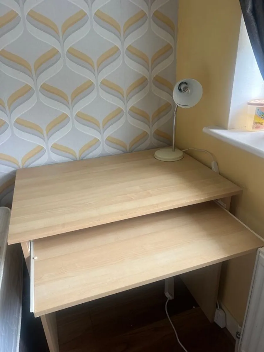 Desk & velvet storage chair - Image 4