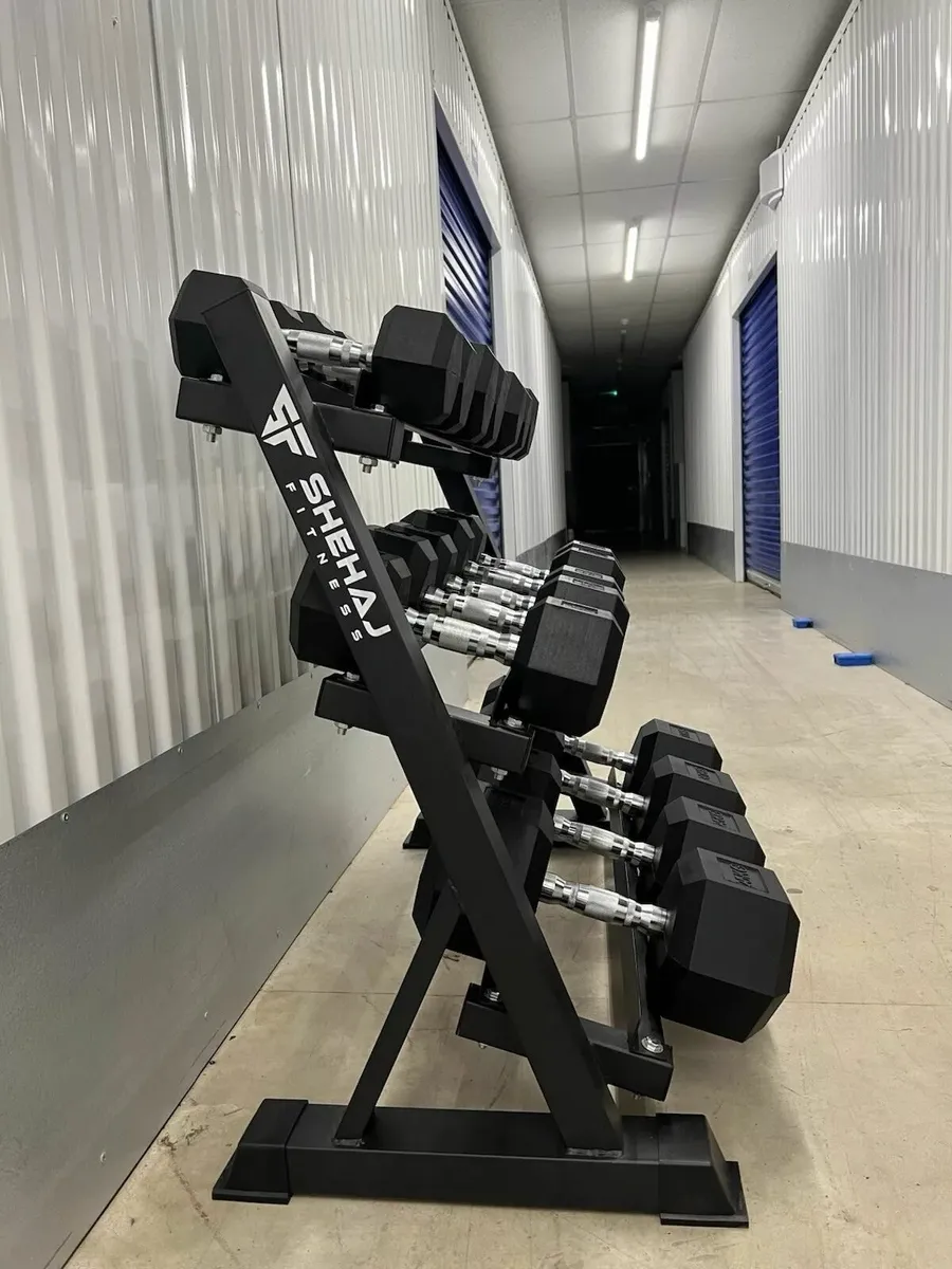 Hex Dumbbell 5kg-30kg Set & 3 Tier Rack - Image 2