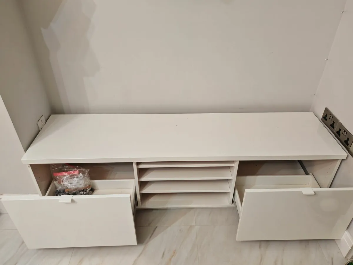 White Gloss TV stand - Image 2