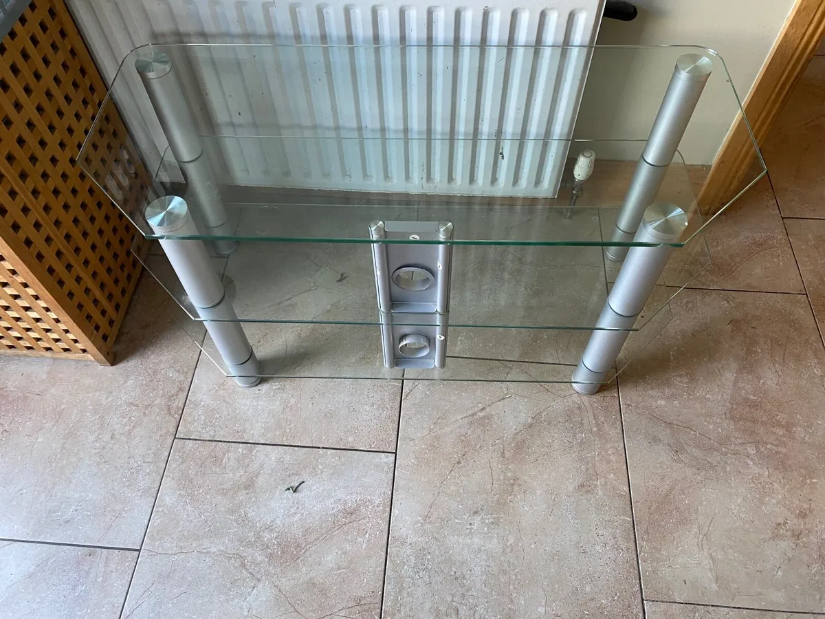 Clear glass tv stand