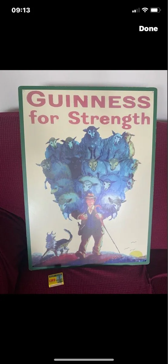 Large Vintage Guinness Metal Sign - Image 1
