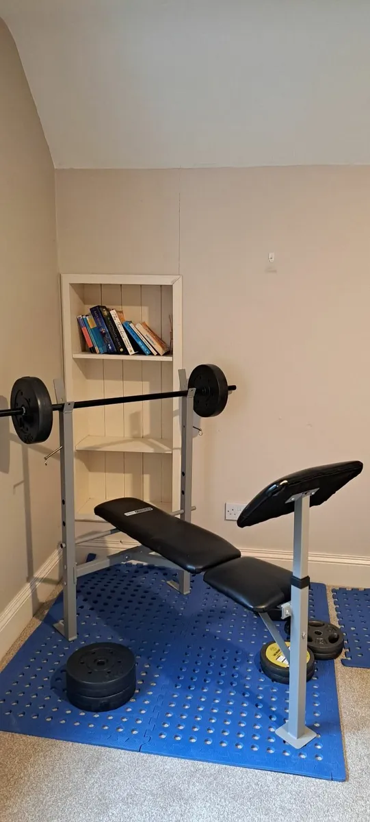 Pro Fitness Bench with 50kg weights and dumbells - Image 4
