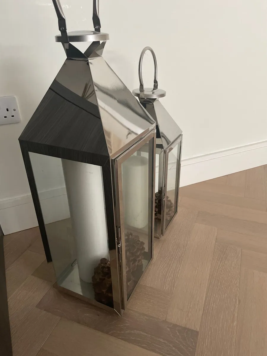 Lanterns silver metal - Image 3