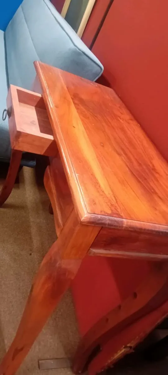 Large Hardwood Console Table - Image 2