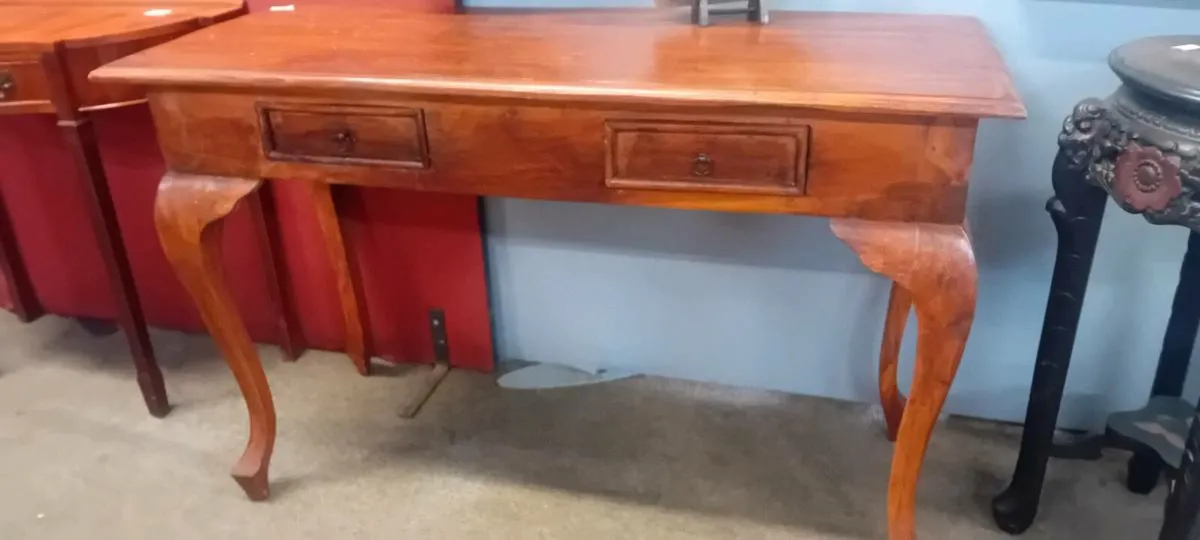 Large Hardwood Console Table - Image 1