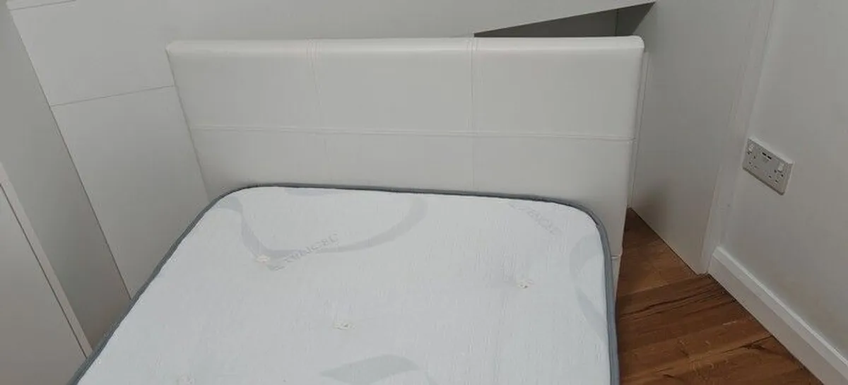 leather single bed with mattress - Image 2