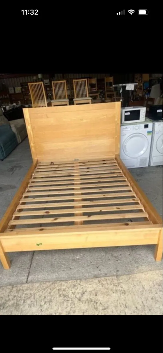 Beech double bed frame - Image 1