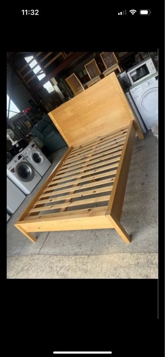 Beech double bed frame - Image 2
