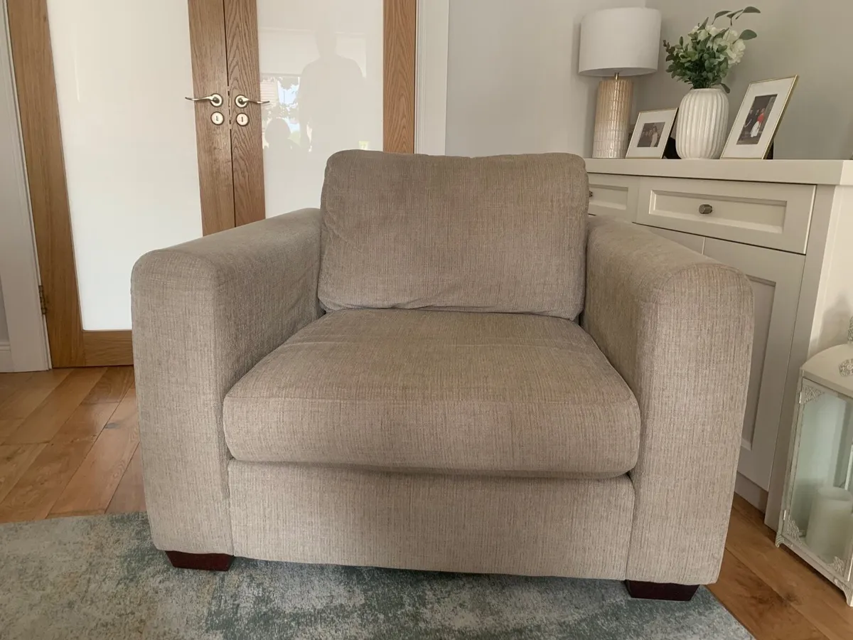 Beige cuddle chair for sale - Image 2
