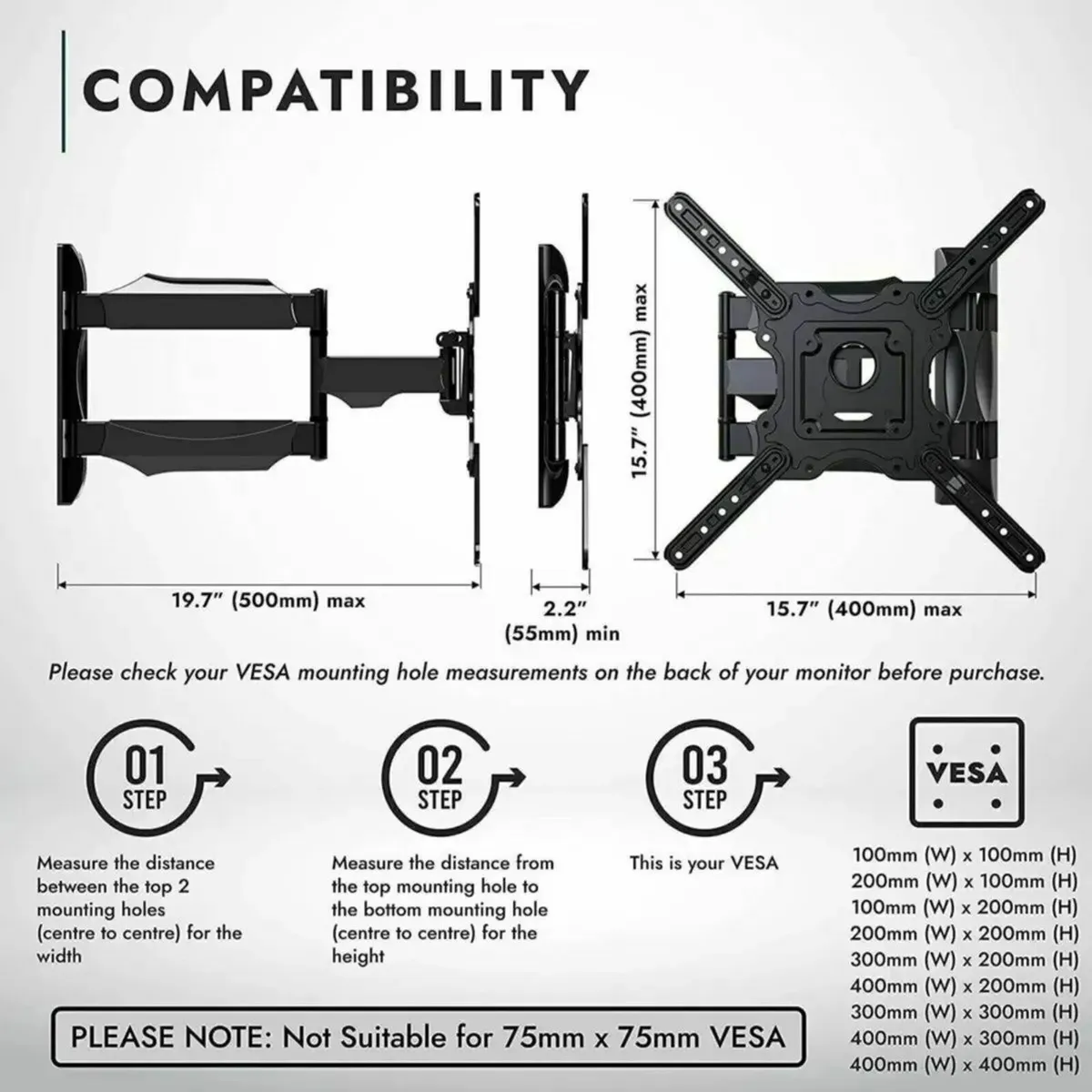 TV Bracket Mount for Flat Screens 24–60 Inch - Image 4