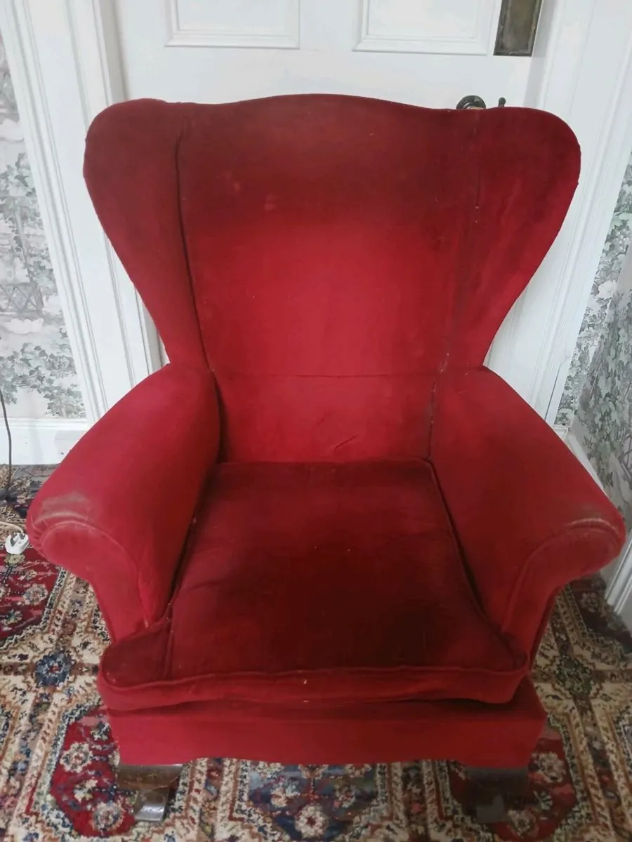 Vintage Wingback Armchair - Image 1