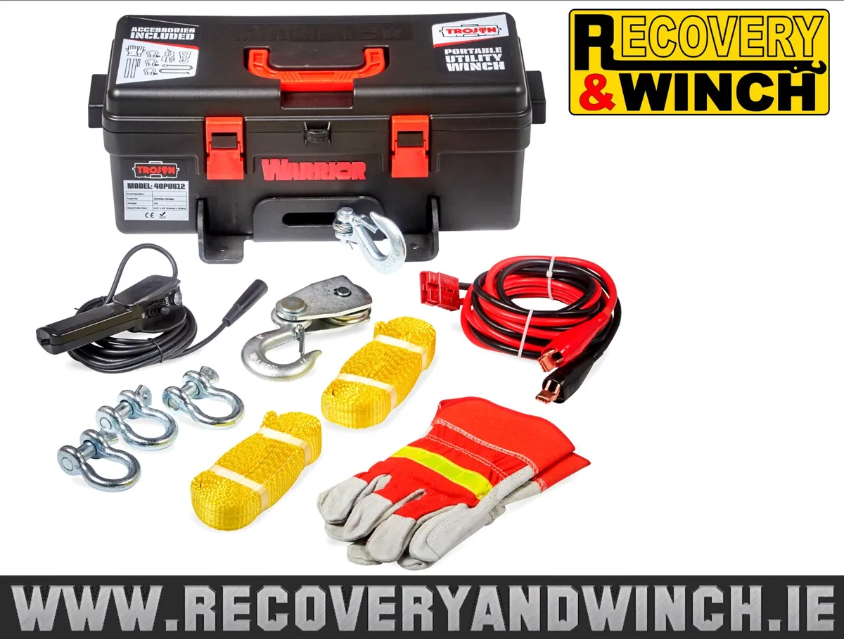 Warrior 4000LB Synthetic Rope Portable Winch 🔴 - Image 2