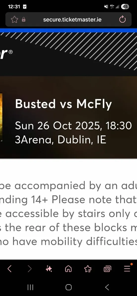BUSTED VS MCFLY TICKETS - Image 1