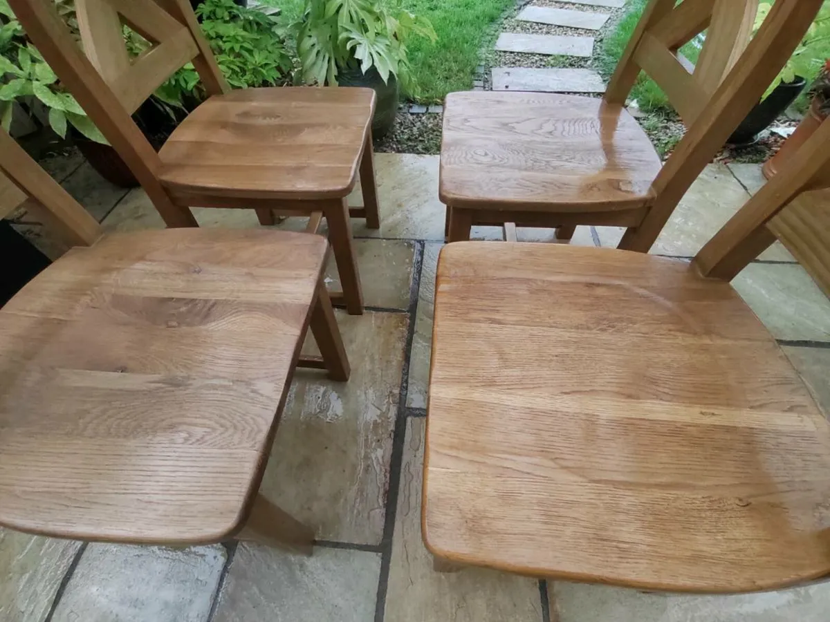 4 danube oak chairs - Image 3