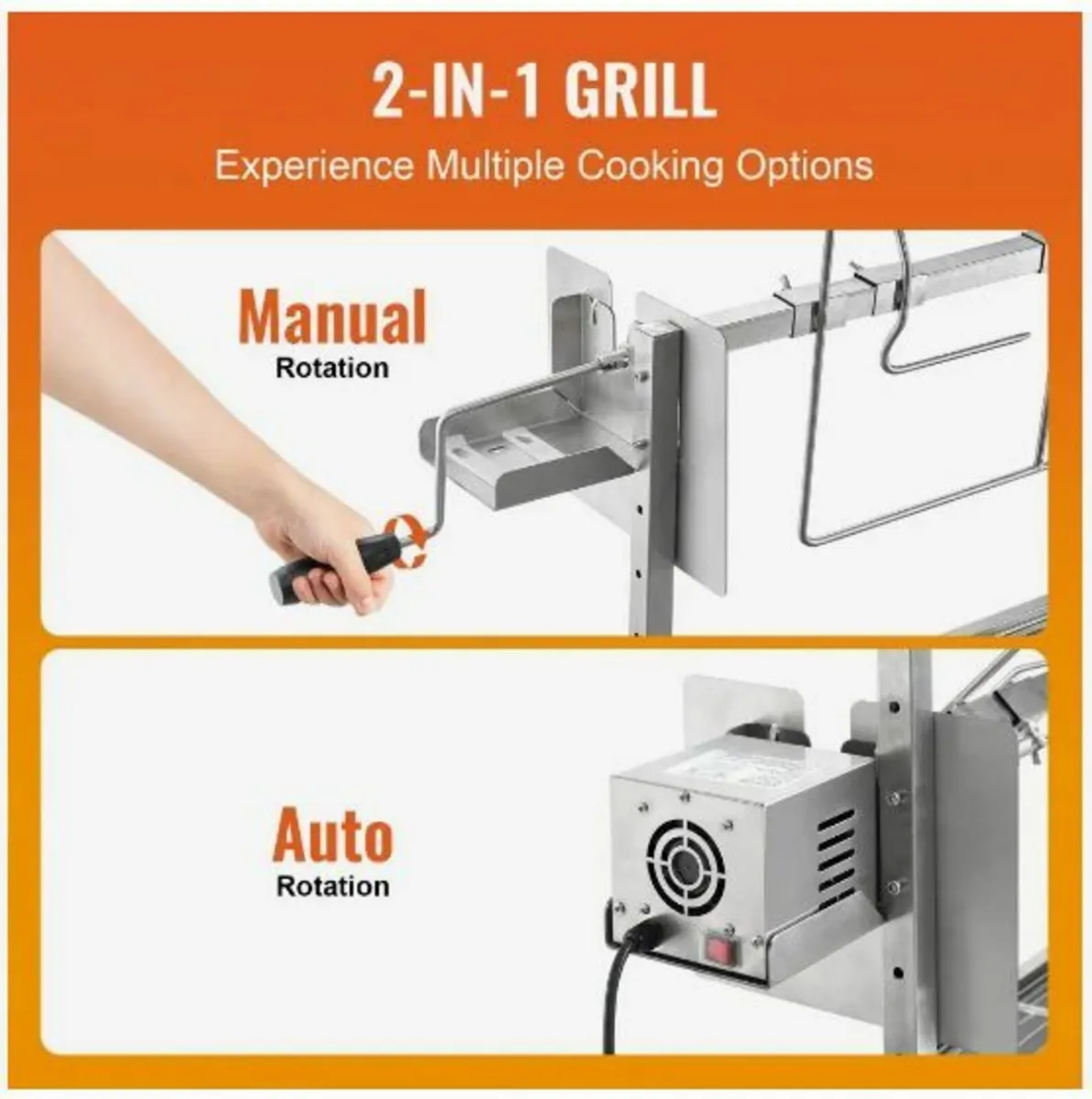 Roaster Spit Rotisserie BBQ Grill Pig Lamb Chicken - Image 2