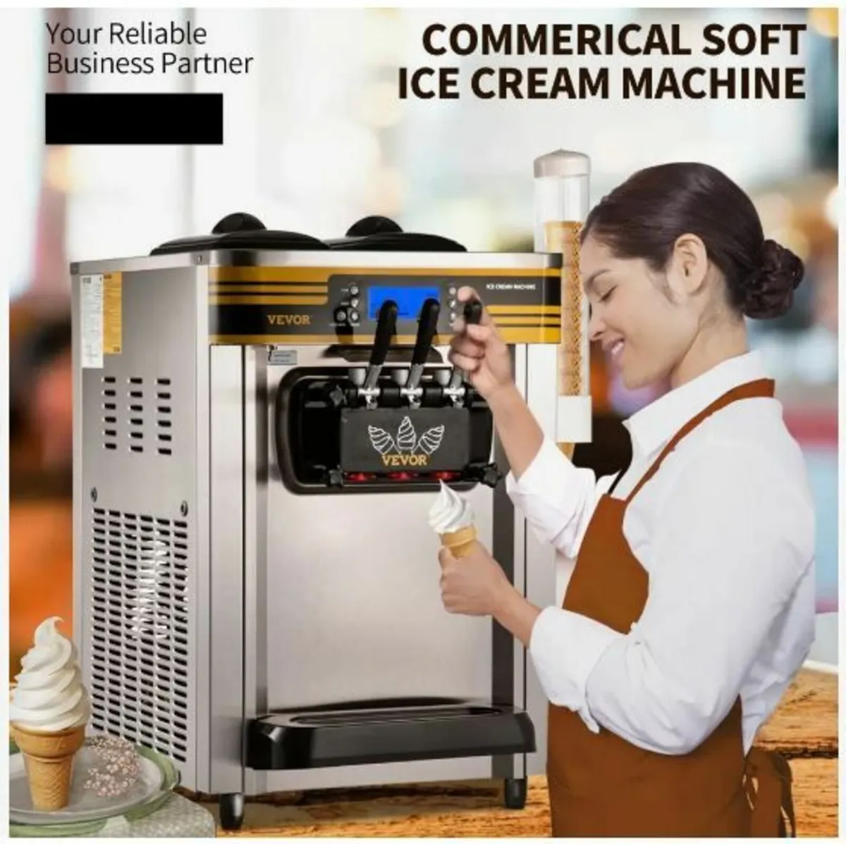 Commercial Ice Cream Maker, 22-30L/H Yield, 2350W - Image 2