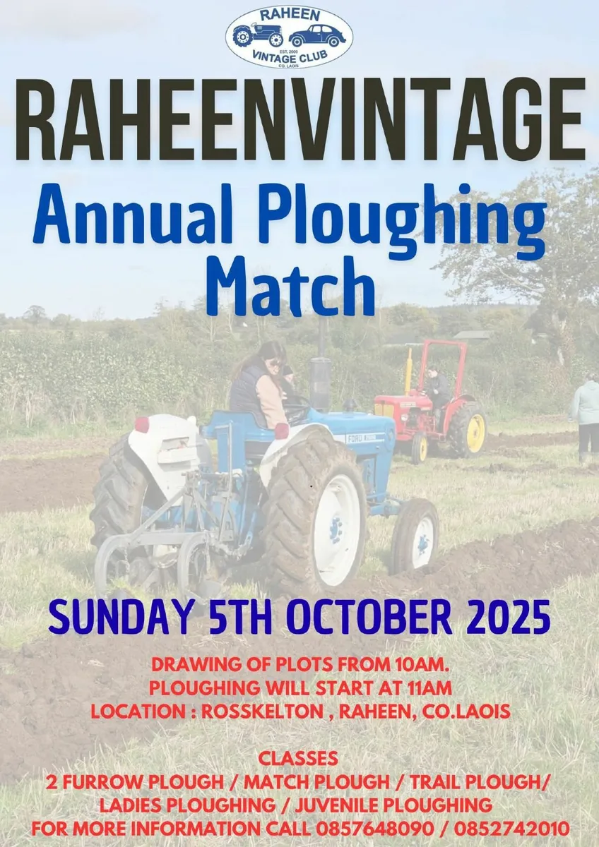 Raheen Vintage Annual Ploughing Match - Oct 5th - Image 2
