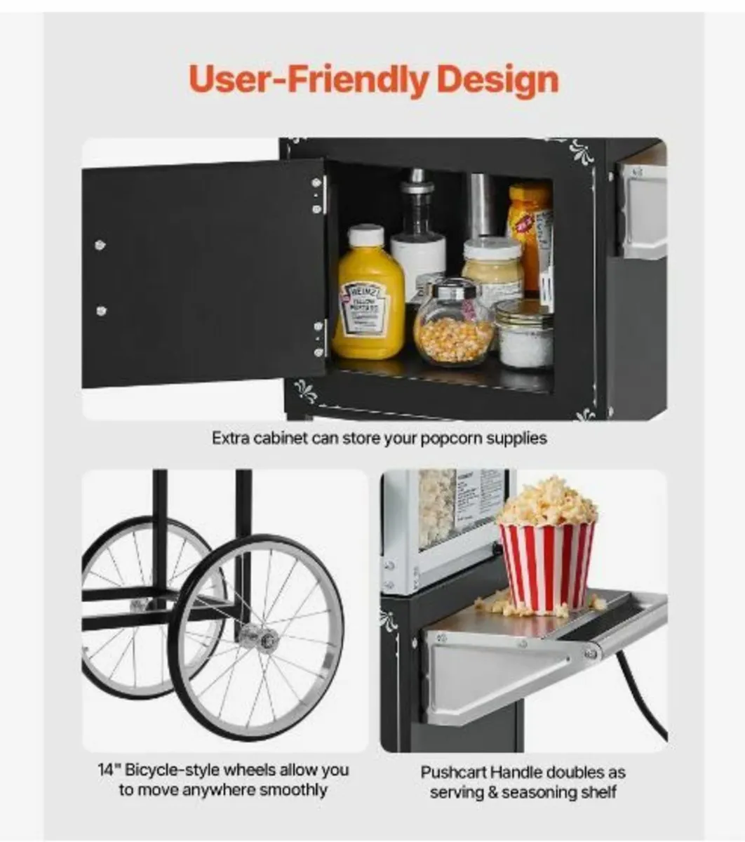 Popcorn Machine with Cart Popcorn - Image 3