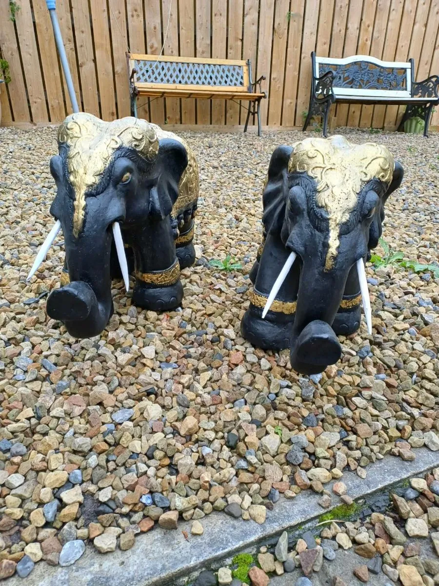 Large Vintage Ceramic Elephants - Image 2
