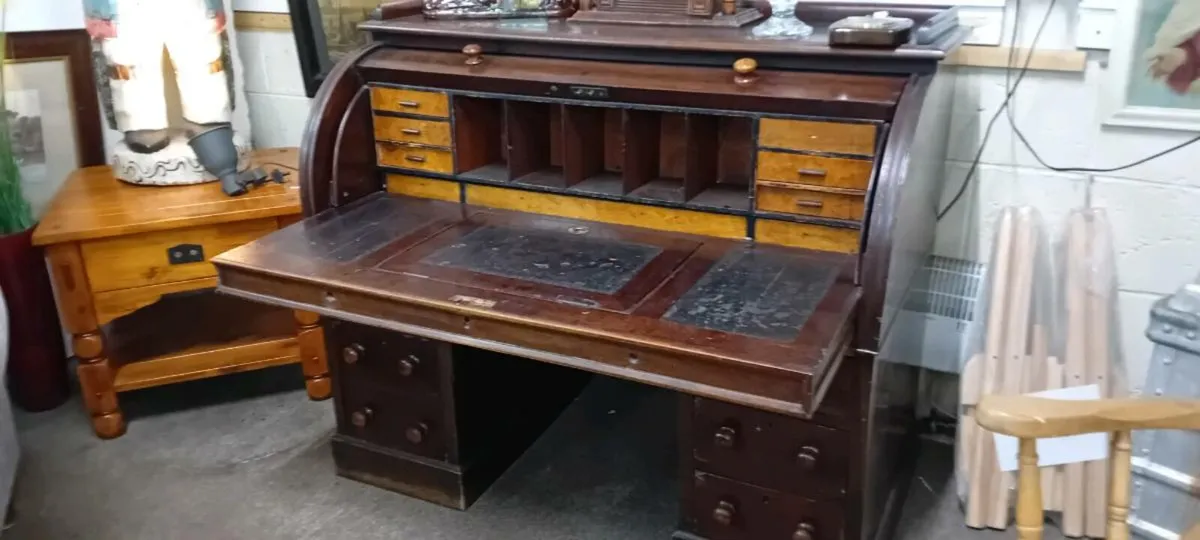 Victorian Roll Top Office Desk - Image 1