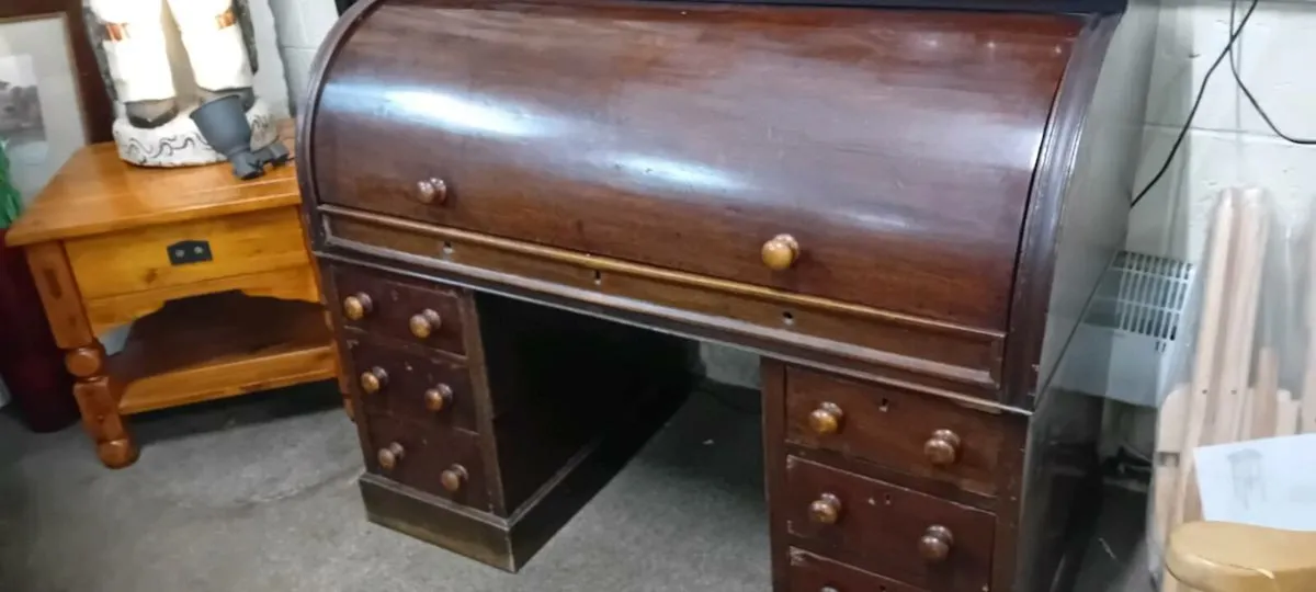 Victorian Roll Top Office Desk - Image 3
