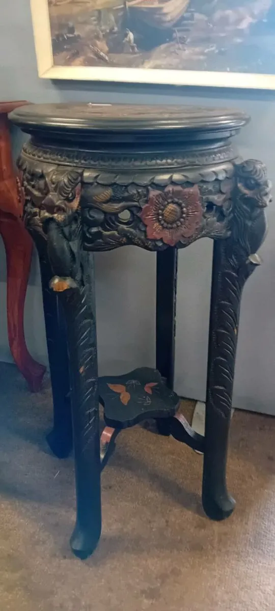 Decorative Victorian Carved Plant Stand - Image 1