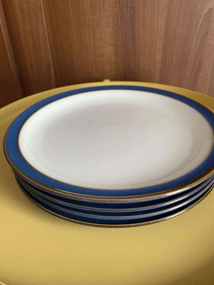 4 Denby imperial blue dinner plates. - Image 3