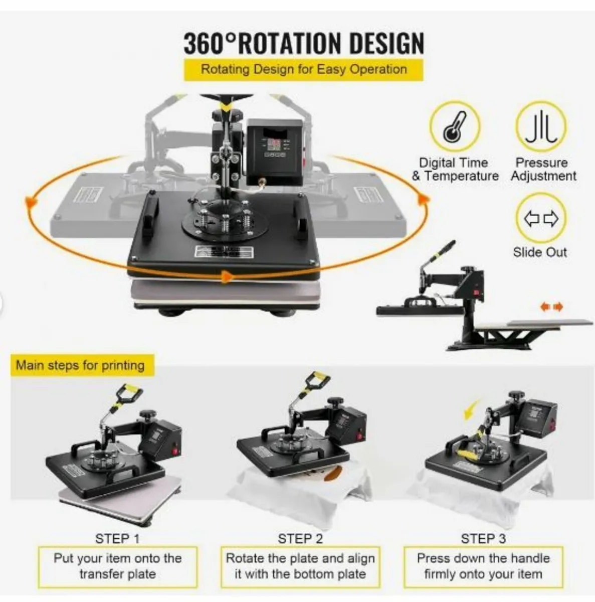 Heat Press 8 in 1 Heat Press Machine 38x38cm - Image 3